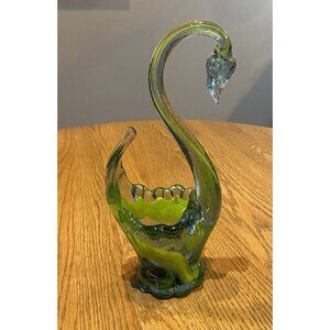 💥Vintage Murano Style Swan Handblown 💥11 1/8 in. Tall No Chips, Etc Beautiful